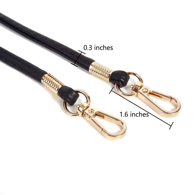 Xiazw Thin Soft PU Leather Crossbody Replacement Chain Strap for Small Bagï¼ŒPurseï¼ŒWalletï¼ŒClutchï¼ŒPhone Case (Black - Gold) - Image 2